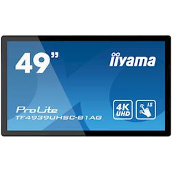 iiyama Prolite monitor TF4939UHSC-B1AG 49"  Black, IPS, Anti Glare, 4K UHD,  Projective Capacitive 15pt Touch, 24/7, Landscape/Portrait/Face-up, Open Frame, IP54 rated
