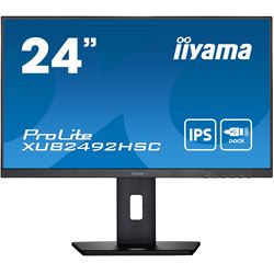 iiyama ProLite monitor XUB2492HSC-B5 24" IPS, Height Adjustable, 3-side borderless design, USB-C, flicker free blue light reducer
