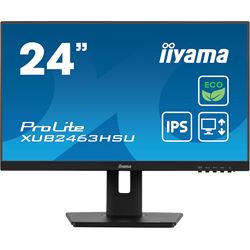 iiyama ProLite monitor ECO XUB2463HSU-B1 24" IPS, Height Adjustable, Full HD, Black, Ultra Slim Bezel, HDMI, Display Port, USB Hub with B energy class