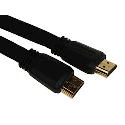 3m Flat HDMI High Speed Cable for 3D TV 1.4 Low Profile Lead Gold 3m