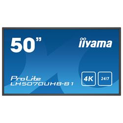 iiyama Prolite monitor LH5070UHB-B1 50" Digital Signage, VA, Slimline, 4K UHD, 700cd/m² brightness, 24/7, Landscape/Portrait, with Android OS