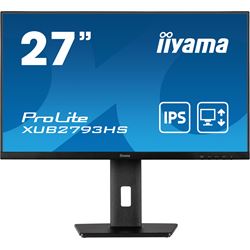 iiyama ProLite Monitor XUB2793HS-B6 27", Black, Height Adjustable, IPS Panel, 3-side borderless design, HDMI, DisplayPort